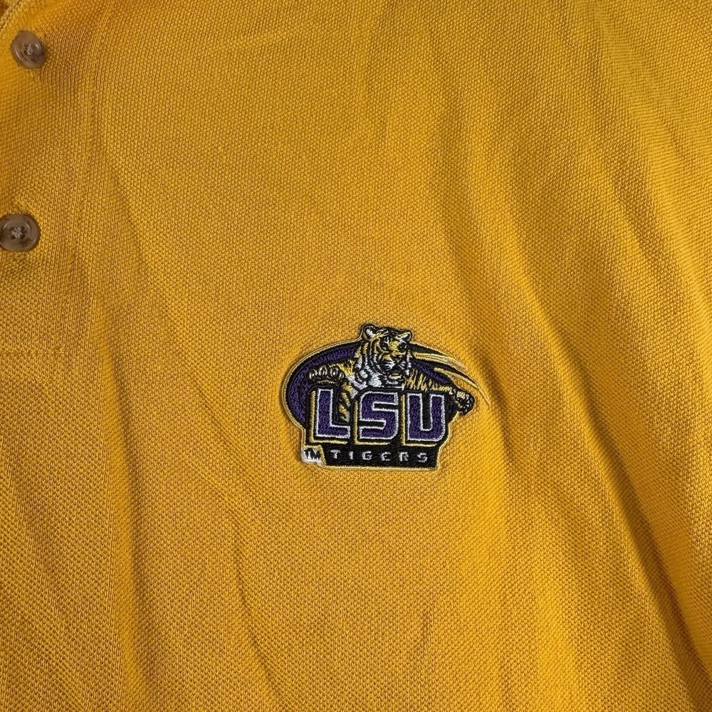 LSU Tigers Polo Shirt Mens 2XL Gold Gildan Ultra Cotton Embroidered NCAA - Picture 2 of 6